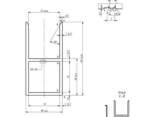 profil 16mm drazka