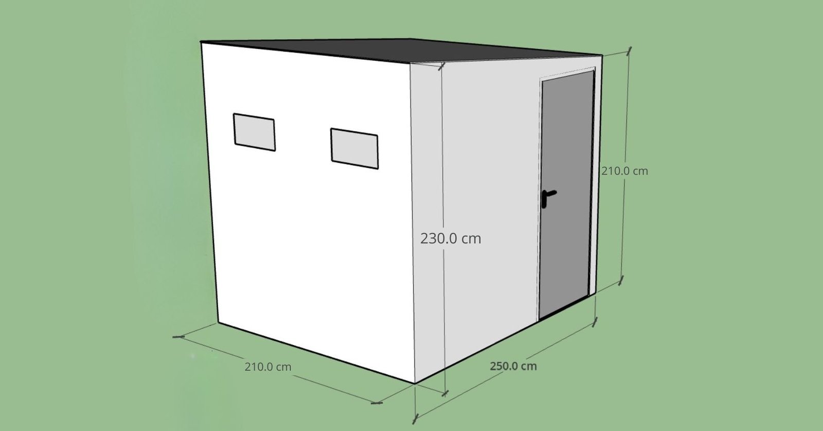Pur domček 6,2 x 2,5 x 2,3 m