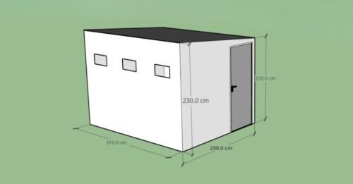 3 boxový Pur zálet 3x2,5x2,3m KOMPLET
