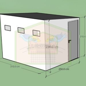 3 boxový Pur zálet 3x2,5x2,3m KOMPLET