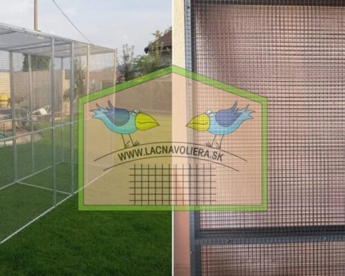 Voliéra 3x1x2m s čiernym komaxitovaným pletivom