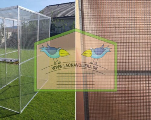 Voliéra 2x1x2m s čiernym komaxitovaným pletivom