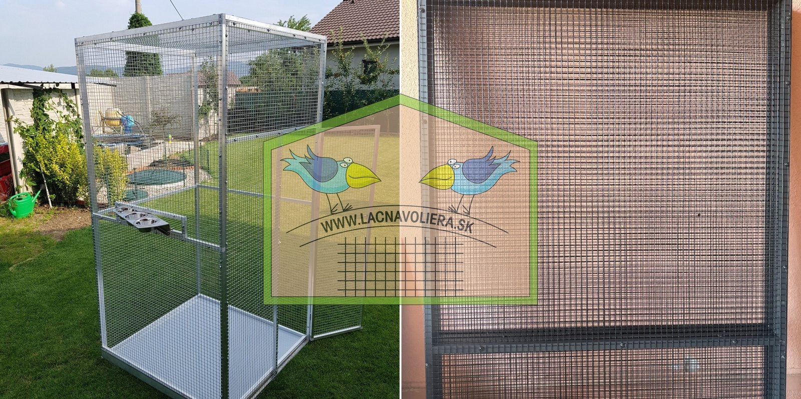 Voliéra 1x1x2m s čiernym komaxitovaným pletivom